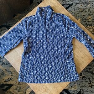 Lands End Quarter Zip Fleece Pullover, Size Med